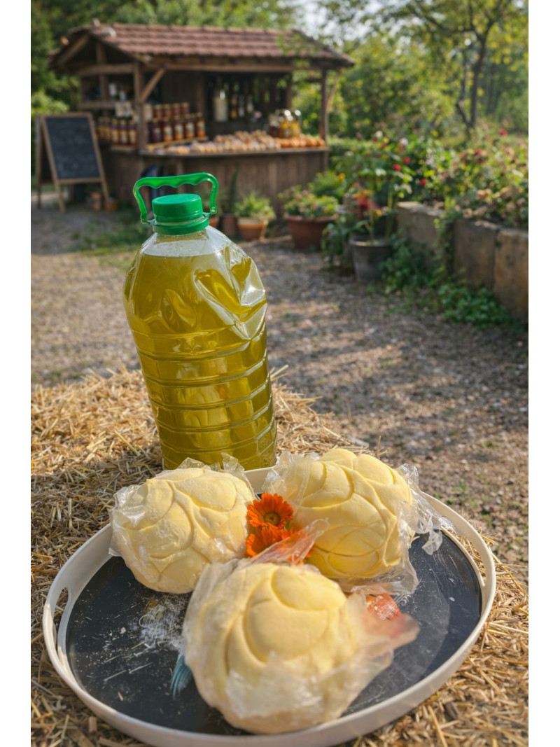 Zeytinyağı 5lt + Tereyağ 3kg.
